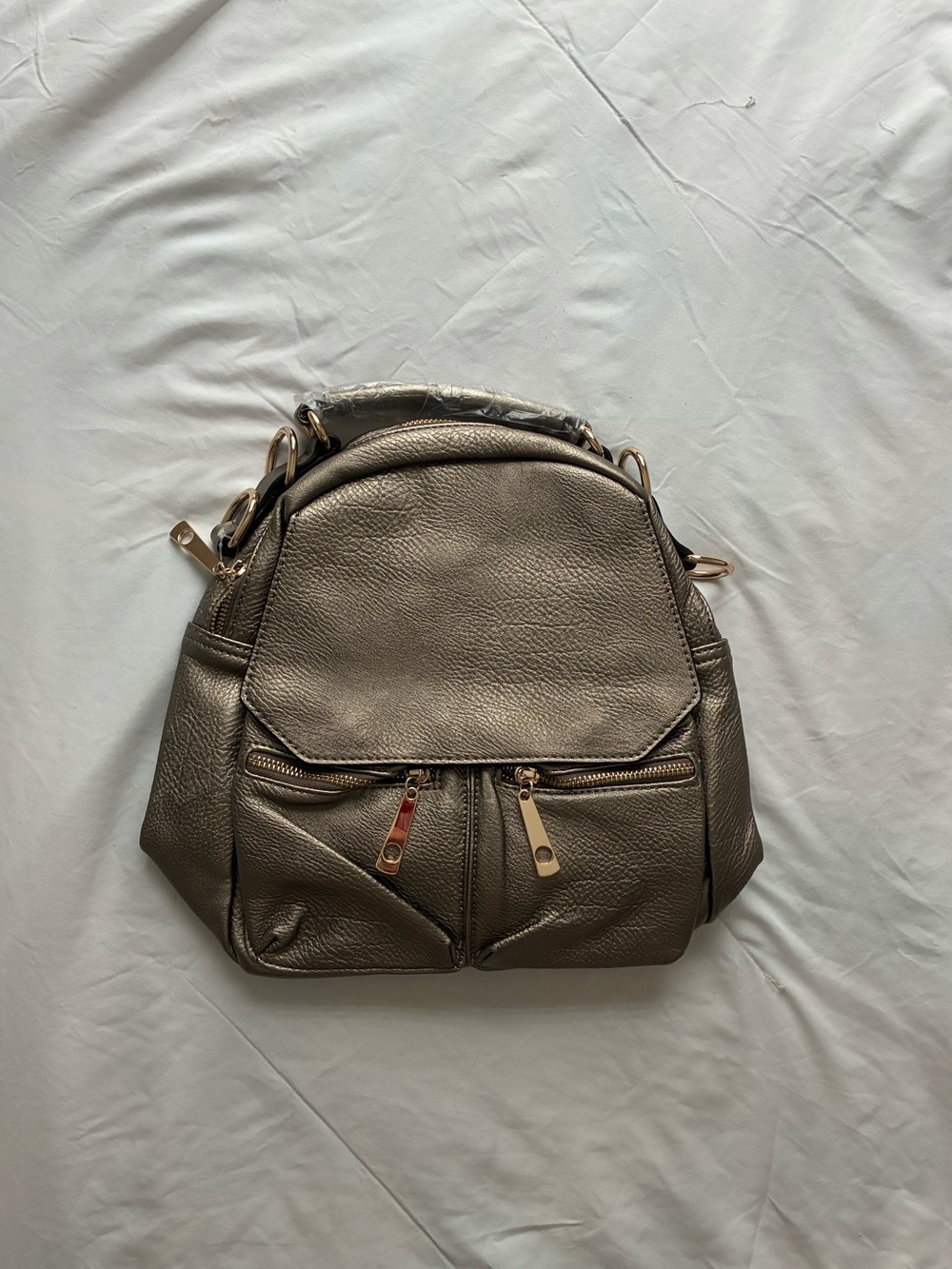 silver metallic mini bag